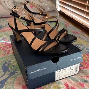 Cole Haan Black Strappy Heels - worn once